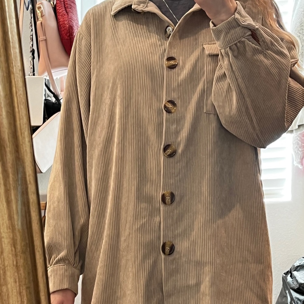 💗GET 20% OFF💗Nasty Gal Oversized Corduroy Button Up Shacket - Picture 4 of 5